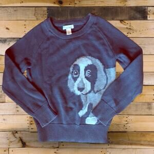 Old Navy Girl Grey Puppy Sweater Size 6-7 years